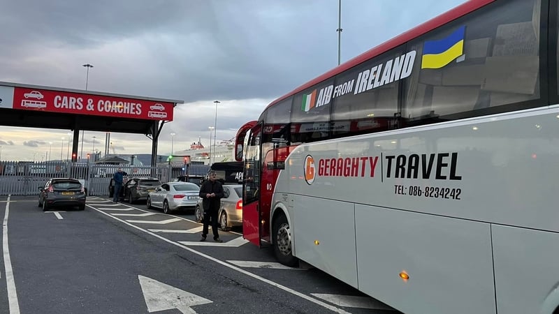 Aidan Geraghty and his team set off with a school bus full of aid from Castlerea in Co Roscommon, heading for Poland
