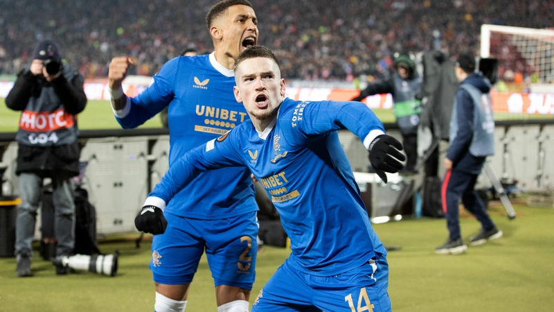 Ryan Kent celebrates after scoring to make it 1-1