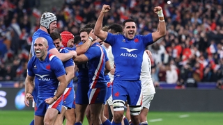 French players celebrate at the final whistle