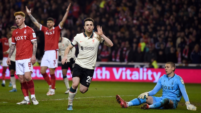 Diogo Jota hears it from the City Ground crowd after he nets the winner