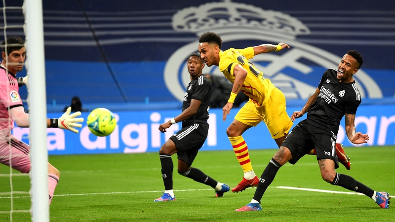 Pierre-Emerick Aubameyang with his opening goal