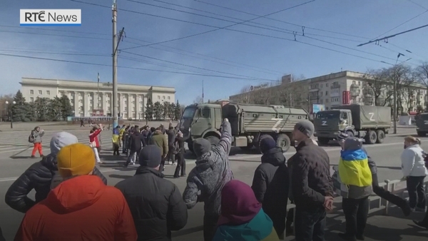The trucks were marked with 'Z' symbols, heavily associated with the Russian military