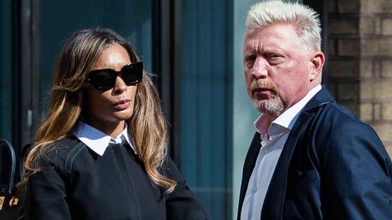 Boris Becker and his girlfriend Lilian De Carvalho outside Southwark Crown Court