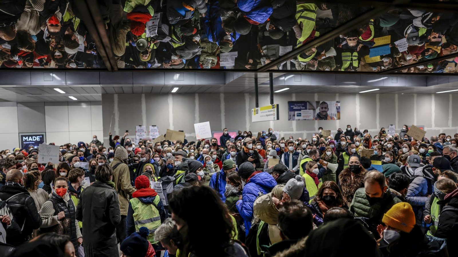 Berlin locals offer accommodation for people fleeing war-torn Ukraine at Hauptbahnhof main railway station
