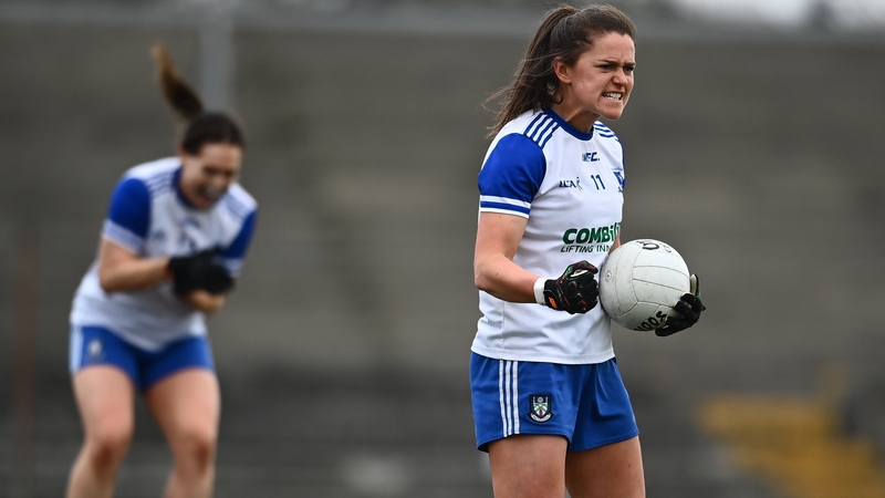 Muireann Atkinson of Monaghan celebrates after her side were awarded a penalty during the game against Kerry