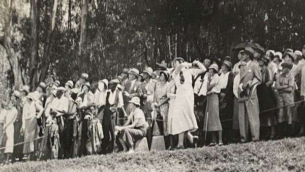 Eithne Pentony tees off in South Africa in 1932. Photo: Pentony Family Collection