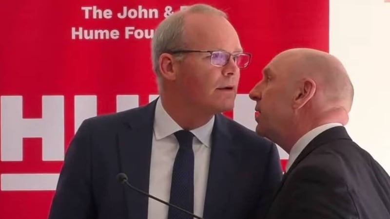 Simon Coveney had to leave a peace event, organised by the John and Pat Hume Foundation, in Belfast as a result of the incident in March