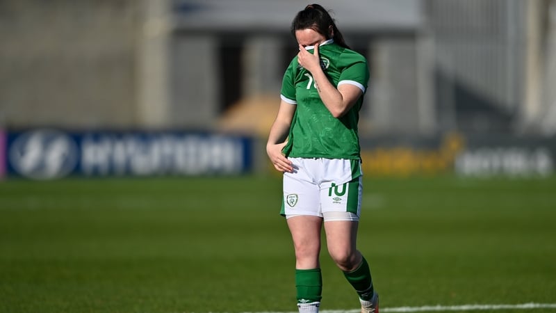 Michaela Lawrence reacts after defeat to Finland