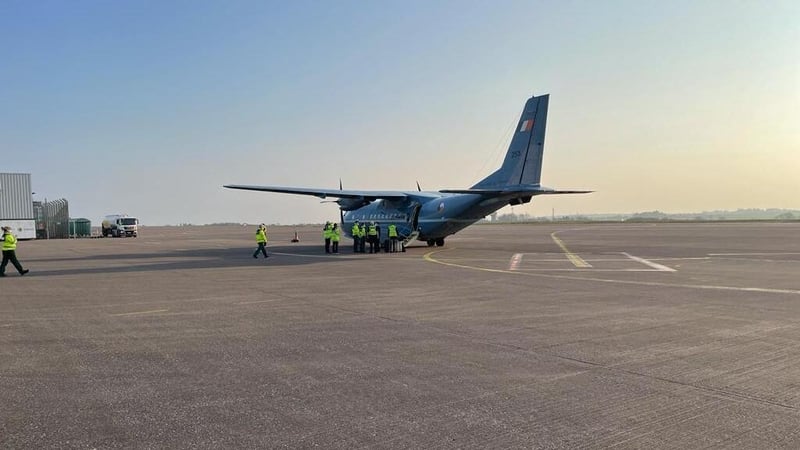 It's the second time this month an Air Corps Casa CN 235 has been used to transport a Ukrainian child from Poland to Ireland