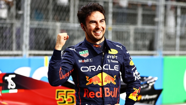 Perez claimed his first pole position in his 12th season in the sport