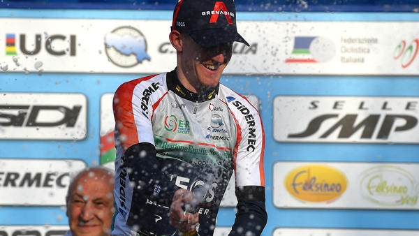 Eddie Dunbar celebrates his victory