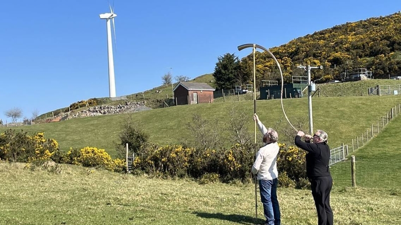 Members of Ancient Music Ireland travelled from Galway with a replica of what's known as the Ard Brin trumpet, dating from the bronze age