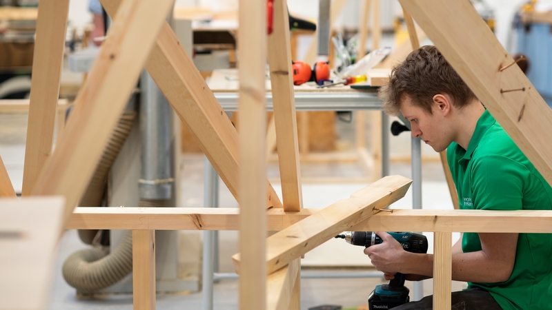 Matthew Shakespeare from Foxrock in Dublin was the winner in the carpentry competition