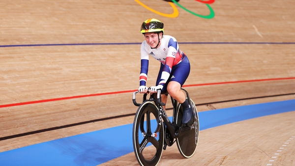 Laura Kenny after winning gold at the Tokyo Olympics