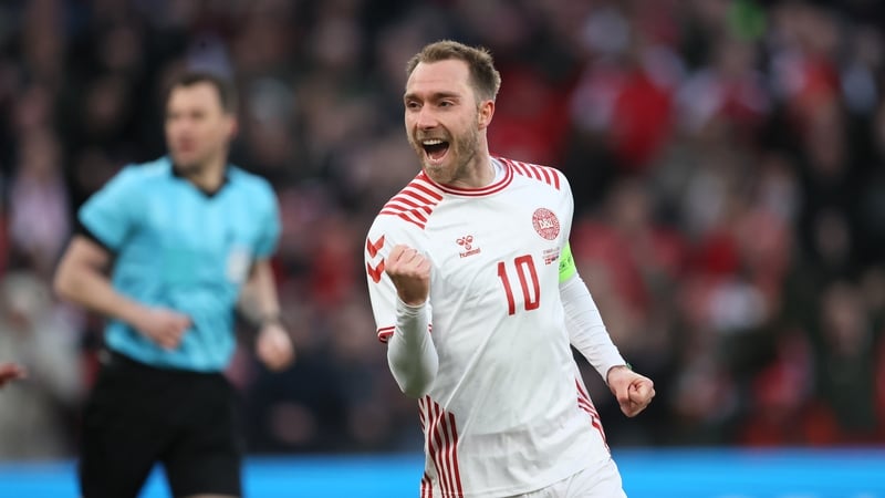 Eriksen scored Denmark's third goal at the Parken Stadium