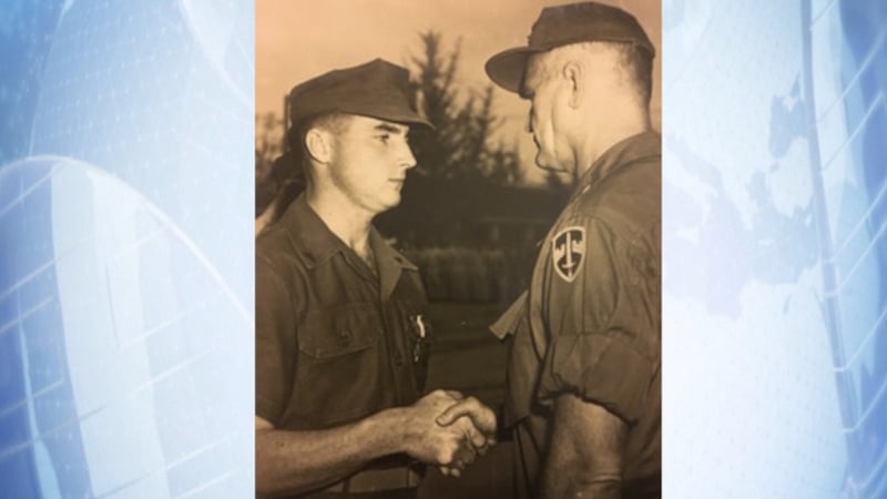 Cpl Patrick 'Bob' Gallagher alongside General Westmoreland