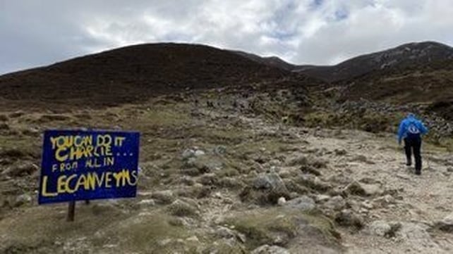 An encouraging sign spurs on Croagh Patrick climbers
