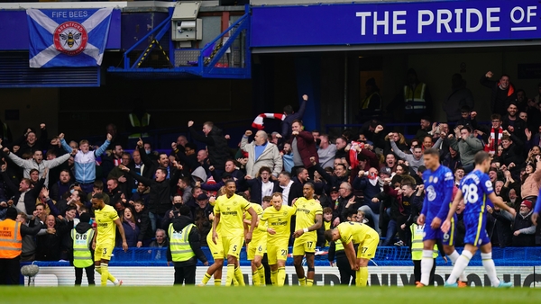 Brentford's Christian Eriksen celebrates