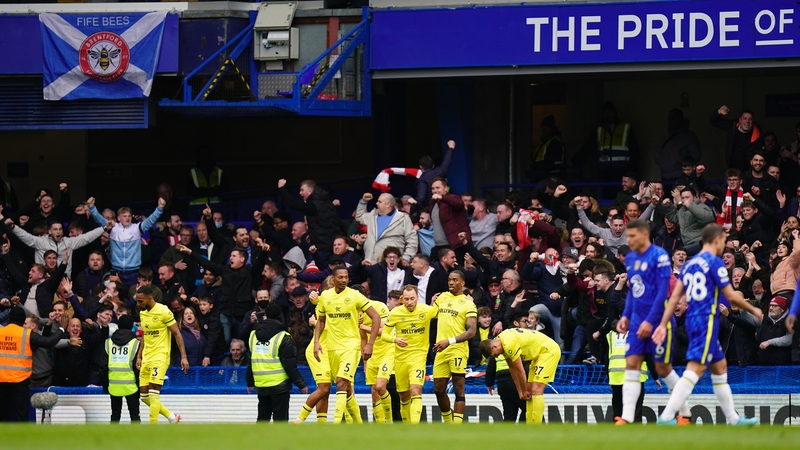 Brentford's Christian Eriksen celebrates