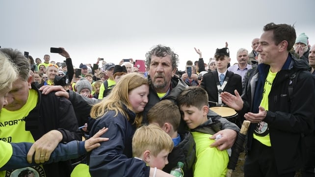 Sharing the moment at the summit of Croagh Patrick