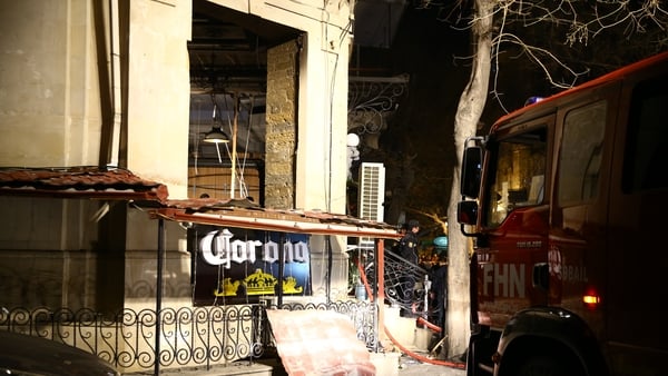 Emergency services attended the scene of the explosion in Baku