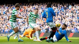 Celtic's Tom Rogic has a shot on goal