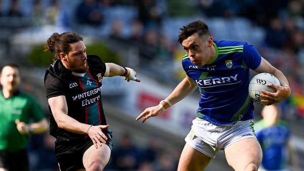 David Clifford of Kerry in action against Pádraig O'Hora of Mayo