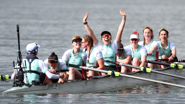The Cambridge women's team celebrate