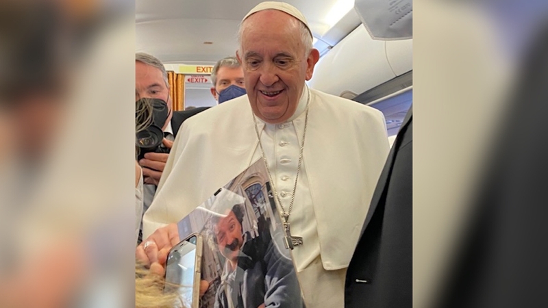 Arriving in Malta, Pope Francis was handed a photo of Pierre Zakrzewski, along with a letter from his family (Pic: Fox News)