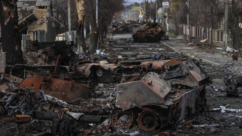 Dozens of corpses, some with their hands bound, were discovered in the town were Bucha