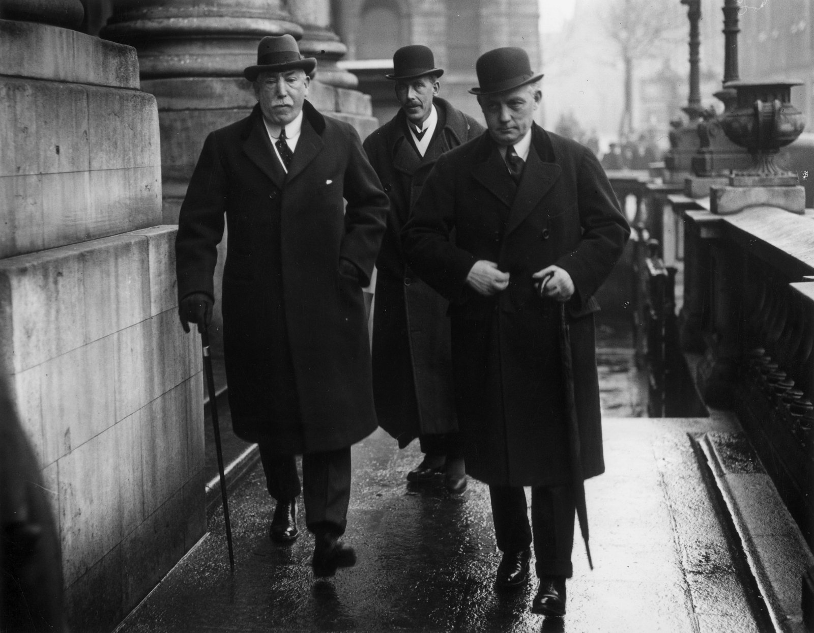 A stony-faced James Craig leaves City Hall Dublin after an acrimonious meeting with Michael Collins, February 1922 (Getty Images)