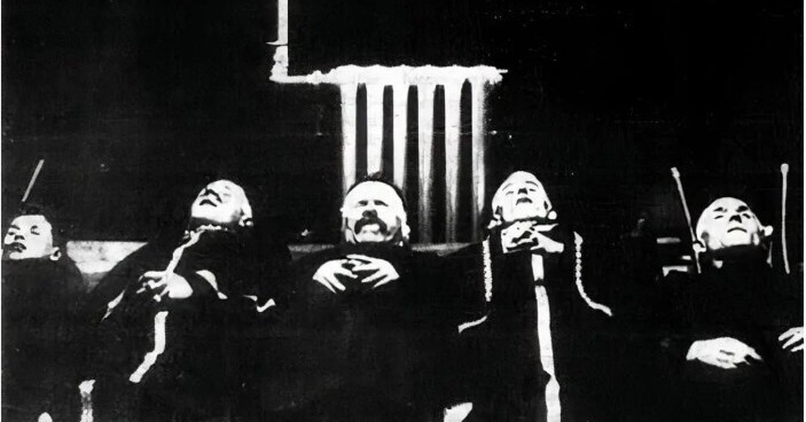 The bodies of the murdered McMahon family; Churchill is said to have wept at the sight of this photograph