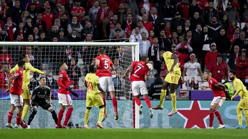 Ibrahima Konate scores the opener for Liverpool