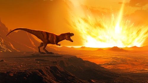 David Attenborough said a spherule of clay 'is evidence of the event that caused 75% of species on earth to disappear' (Stock image)