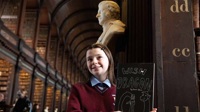 Danni Spain from St Laurence O'Toole NS in the Old Library at Trinity College