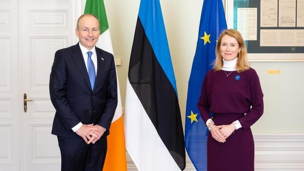 Taoiseach Micheál Martin with Estonian prime minister Kaja Kallas