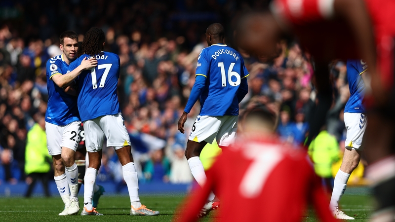 Ireland and Everton captain Seamus Coleman celebrates victory with Alex Iwobi