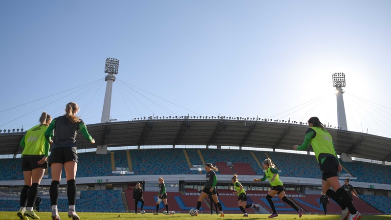 The Republic of Ireland in training at Nya Ullevi stadium in Gothenburg