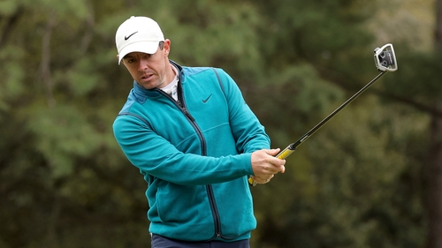 McIlroy shows his frustration after a missed putt on Saturday