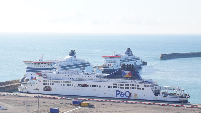 Spirit of Britain (L) at the Port of Dover in Kent