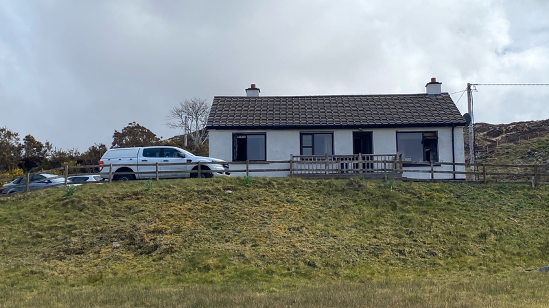 The scene of the house fire in Doochary