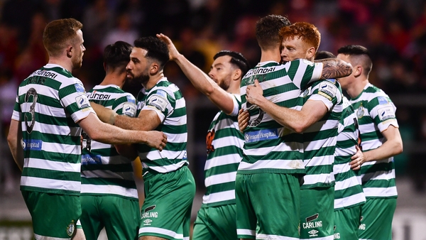 Rovers celebrate Rory Gaffney's goal