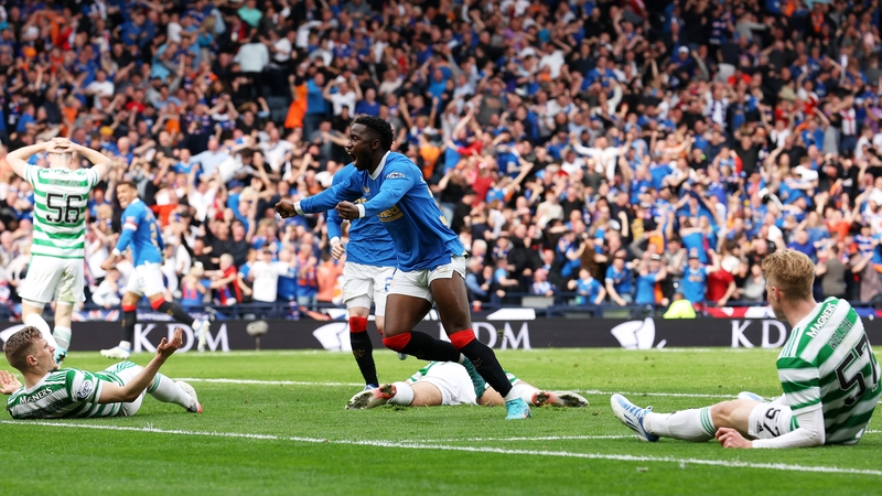 Fashion Sakala of Rangers wheels away in celebration