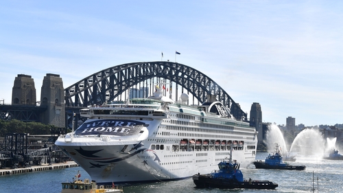 Pacific Explorer is the first international cruise ship to sail into Sydney since the start of the coronavirus pandemic