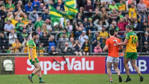 Ryan McHugh and Michael Murphy celebrate the game's only goal