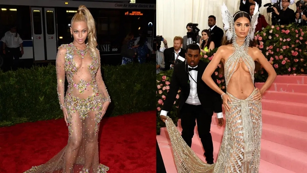 From Beyoncé to JLo, celebrities love rocking the nearly naked trend. By Prudence Wade.