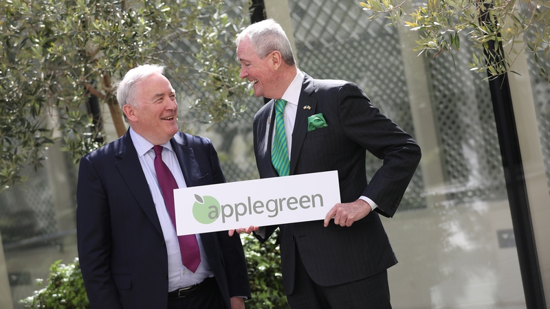 New Jersey Governor Phil Murphy (right) and Applegreen CEO Bob Etchingham (left) pictured at today's investment announcement in Dublin