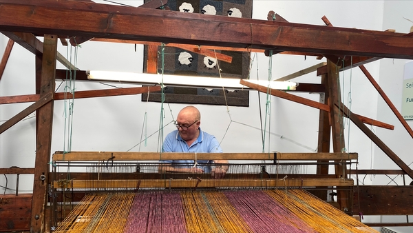 Master Donegal Weaver John Heena working on the loom