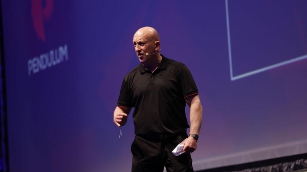 Shaun Edwards on the Pendulum stage.
