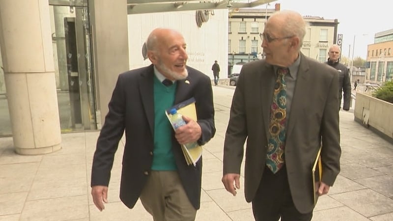 Ken Mayers, 85, and 80-year-old Tarak Kauff pictured outside court
